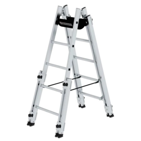 Escabeau double à barreaux utilisable sur escaliers