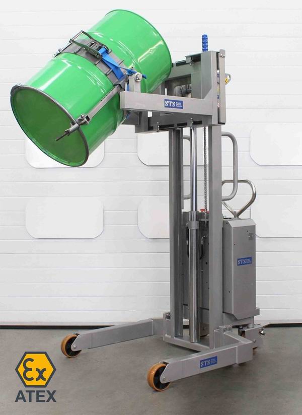 Manipulateur de fût en acier inoxydable (pneumatique) STP01-DRU01-SS-Ex